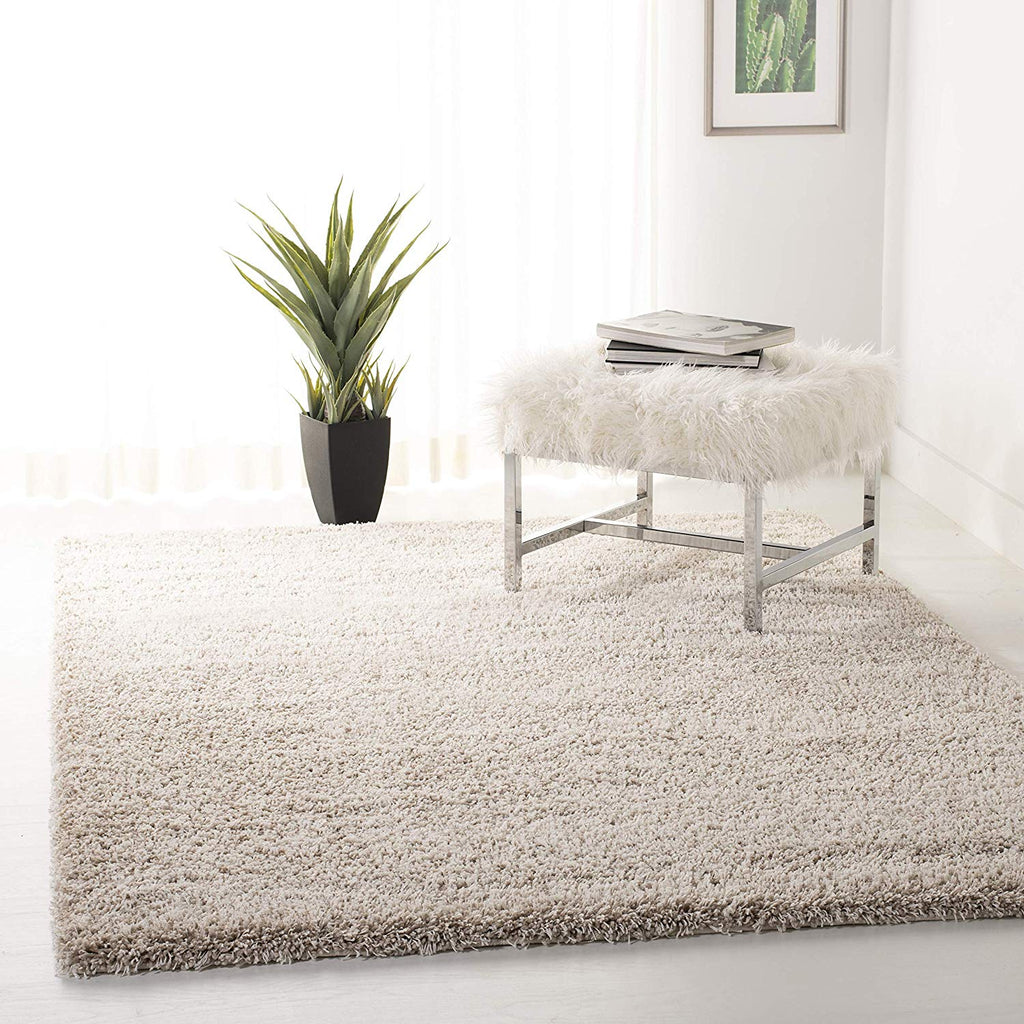 Safavieh California Premium Shag Collection SG151-1313 Beige Area Rug (5'3" x 7'6")